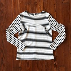 Long sleeve, black and white strip t-shirt size s